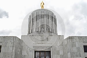 Gold pioneer atop the Oregon State Capitol