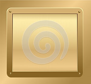 Gold plaque on a textured background.