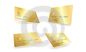 Gold plastic credit card template