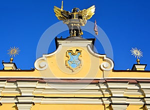 Gold plated bronze statue of Archangel Michael Saint patron of Kiev