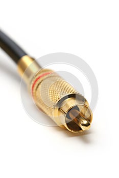 Gold plated RCA audio jack photo