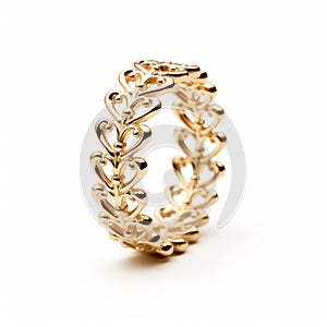 Gold Crown Inspired Ring With Heart And Arrow Design photo
