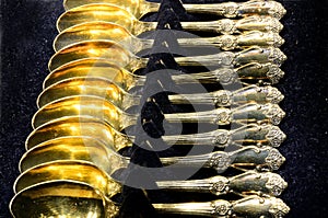 Gold-plated teaspoons