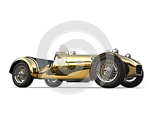Gold plated vintage sport open wheel racing car