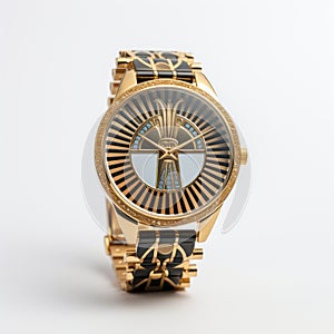 Gold And Platinum Iosis Bracelet Watch With Ndebele-inspired Motifs