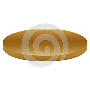 Gold Podium Display Circle 3d Flat Design Vector