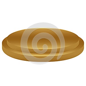 Gold Podium Golden Display Circle 3d Flat Design Vector