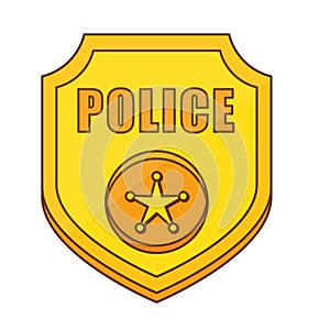 gold police badge icon image