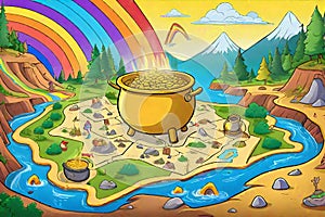 Gold pot reward riches treasure map hunt