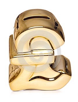 Gold pound money box cutout