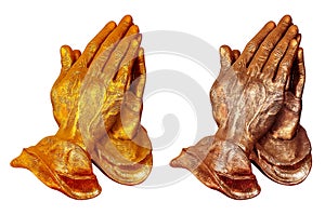 Gold praying hands