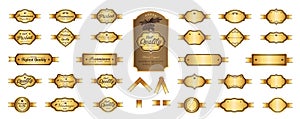 Gold premium luxury labels and blank labels vector design.