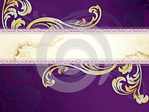 Gold and purple horizontal Victorian banner