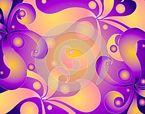 Gold Purple Swirls Background