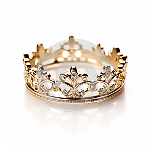 Meticulously Detailed Gold Crown Ring - Danish Design Stock Photo photo