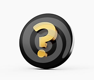 Gold question mark symbol 3d illustration