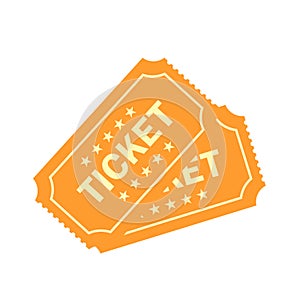 Gold raffle vector ticket illustration