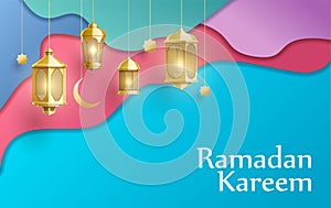 Gold ramadan kareem background place for text