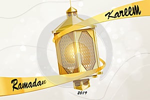 Gold ramadan kareem background place for text
