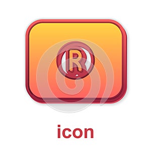 Gold Record button icon isolated on white background. Rec button. Vector