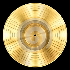 Gold record music disc award isolated