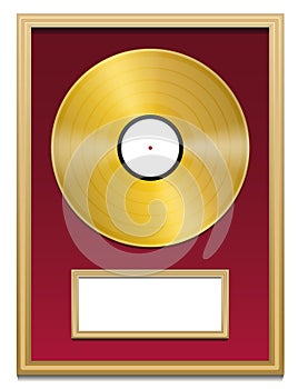 Gold Record Plaque Blank Frame