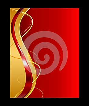 Gold and red abstract background