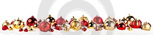 gold and red christmas balls long frame