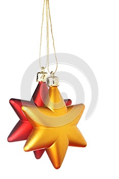 Gold and red Christmas stars