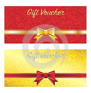 Gold and red gift voucher card