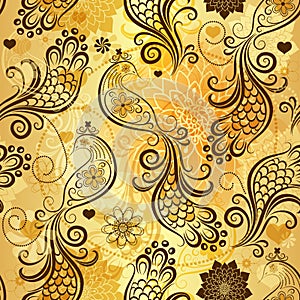 Repeating golden pattern photo