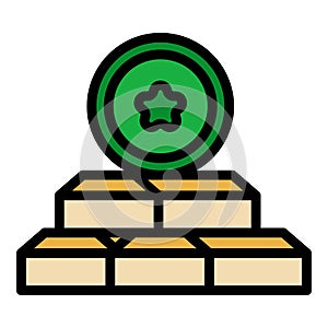 Gold reserve icon color outline vector