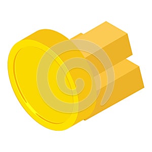 Gold reserve icon, isometric style