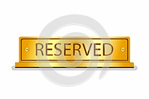 Gold reserved sign symbol realistic illustration vector isolated in white background