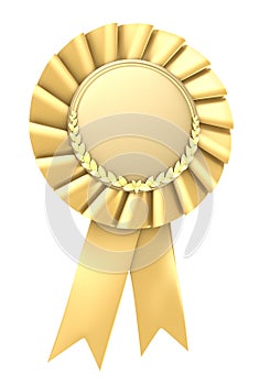 Gold ribbon award blank with copy space