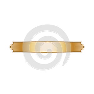 Gold ribbon banner element vector