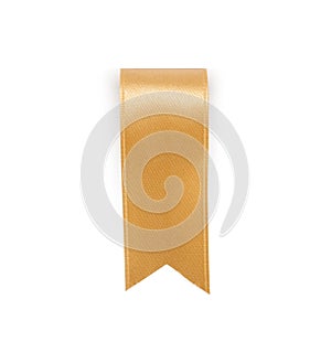 Gold ribbon bookmark isolated