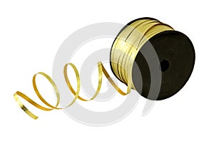 Gold ribbon on a spool