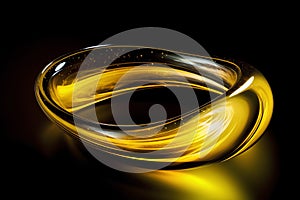 Gold ring on a black background. 3d rendering, 3d illustration.