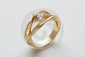 Gold ring diamond light background