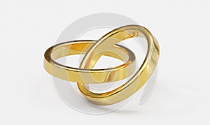 Gold ring isolated on white background. 3d render