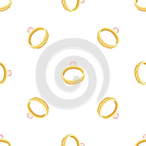 Gold ring jewellery pattern seamless vector