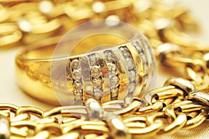 Gold ring macro