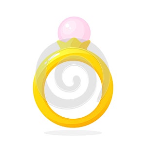 Gold ring with pearl