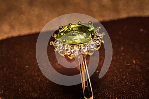 Gold ring with peridot