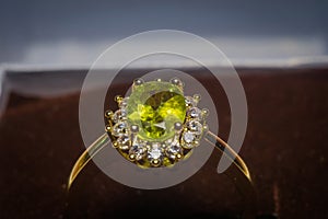 Gold ring with peridot