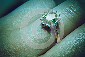 Gold ring with peridot