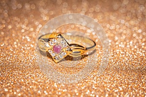 Gold ring with ruby