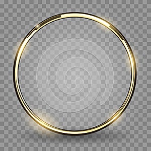 Gold ring on transparent background photo