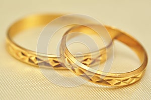 Gold rings macro